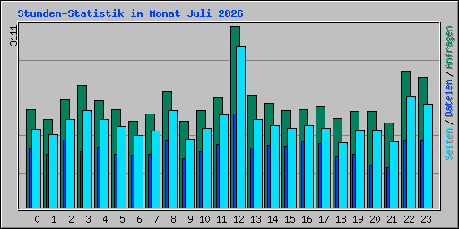 Stunden-Statistik im Monat Juli 2026
