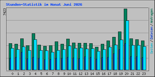 Stunden-Statistik im Monat Juni 2026